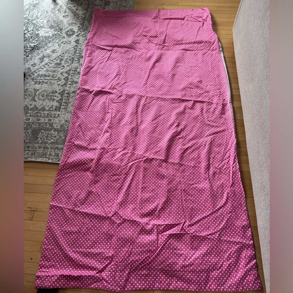 Pottery Barn Pink and White Polka Dot blackout curtain panels (3 panels)